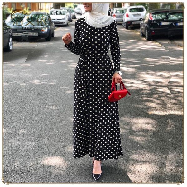 casual dresses boho muslim maxi dot dress women lace-up big swing turkey dubai uae kimono arab abaya jubah robe islamic clothing elbise, Black;gray
casual dresses boho muslim maxi dot dress women lace-up big swing turkey dubai uae kimono arab abaya jubah robe islamic clothing elbise, Black;gray