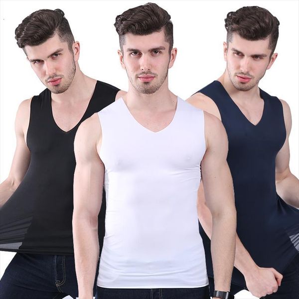 summer men vest no trace of ice silk man tight wide shoulder v neck sleeveless undershirt tanks cool breathabl, White;black
summer men vest no trace of ice silk man tight wide shoulder v neck sleeveless undershirt tanks cool breathabl, White;black