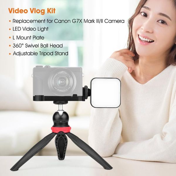 video vlog kit with led light ball head tripod l mount plate for making replacement g7x mark iii/ii camera flash heads
video vlog kit with led light ball head tripod l mount plate for making replacement g7x mark iii/ii camera flash heads