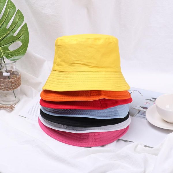 cloches 1pc candy color fisherman cap summer foldable bucket hat women outdoor sunscreen fishing hunting casual cotton sun caps, Blue;gray 
cloches 1pc candy color fisherman cap summer foldable bucket hat women outdoor sunscreen fishing hunting casual cotton sun caps, Blue;gray