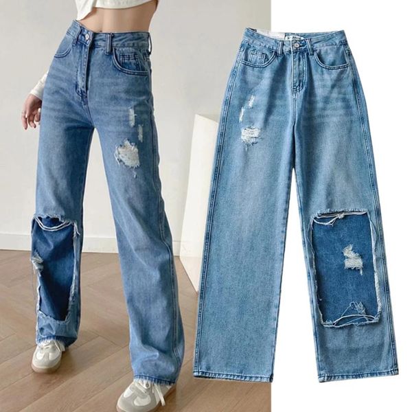 women's jeans elmsk ripped for women high street patchwork washed mom woman retro waist boyfriend, Blue
women's jeans elmsk ripped for women high street patchwork washed mom woman retro waist boyfriend, Blue