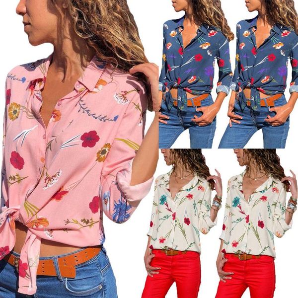 women long sleeve print button ladies casual crew neck loose blouse women's blouses & shirts, White
women long sleeve print button ladies casual crew neck loose blouse women's blouses & shirts, White