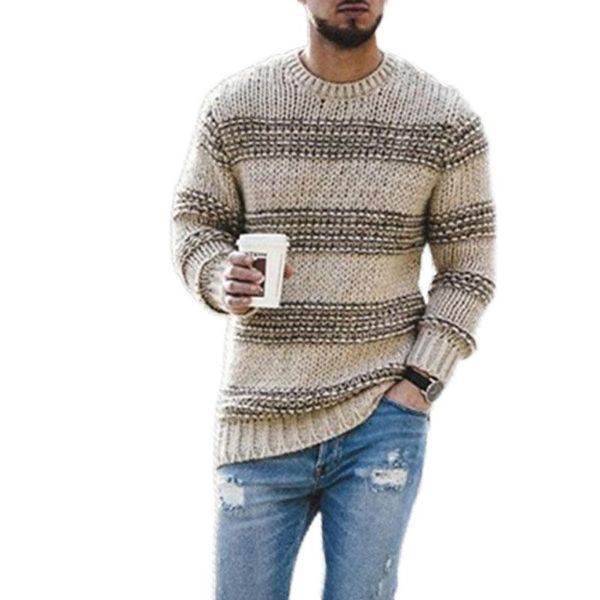 men's sweaters autumn winter knitted stripe casual sweater round neck long sleeve pulover de hombre rib bottom pendulum pullover men, White;black
men's sweaters autumn winter knitted stripe casual sweater round neck long sleeve pulover de hombre rib bottom pendulum pullover men, White;black
