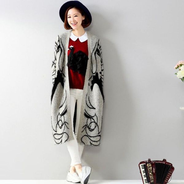 women's knits & tees autumn wool cardigan commuter simple fashion casual style long-sleeved beauty print straight sweater, White
women's knits & tees autumn wool cardigan commuter simple fashion casual style long-sleeved beauty print straight sweater, White