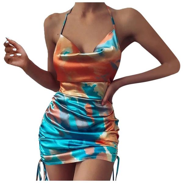 tie-dye printed pleated satin party ladies dress summer style sleeveless suspender drawstring backless mini skirt casual dresses, Black;gray
tie-dye printed pleated satin party ladies dress summer style sleeveless suspender drawstring backless mini skirt casual dresses, Black;gray
