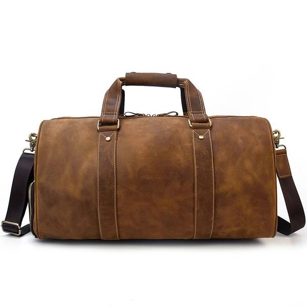 duffel bags vintage leather travel bag men's handbag 50cm large capacity with shoes
duffel bags vintage leather travel bag men's handbag 50cm large capacity with shoes