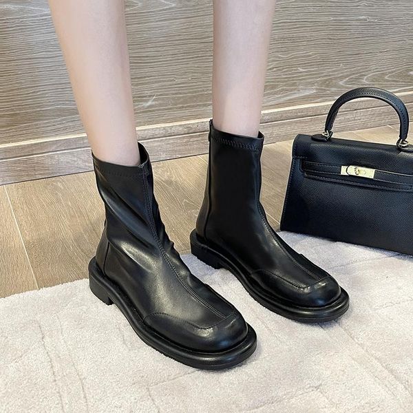 boots women ankle 2021 platform solid soft leather winter shoes woman autumn slip on low heels short footwear plus size, Black
boots women ankle 2021 platform solid soft leather winter shoes woman autumn slip on low heels short footwear plus size, Black