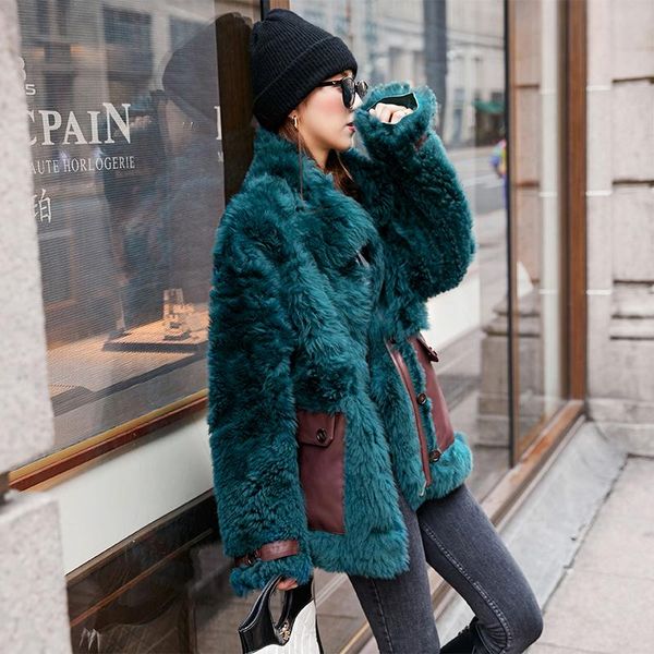 women's fur & faux natural coat female winter 100% real jacket women clothes 2021 vintage double faced wool coats korean hiver 98220, Black
women's fur & faux natural coat female winter 100% real jacket women clothes 2021 vintage double faced wool coats korean hiver 98220, Black