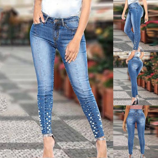 women's woman women high waist stretch jeans pearl leggings skinny slim fitness trousers ripped pants dropship #f, Blue
women's woman women high waist stretch jeans pearl leggings skinny slim fitness trousers ripped pants dropship #f, Blue