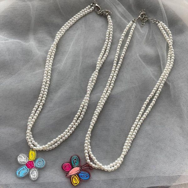 pendant necklaces double pearl flower butterfly necklace simple color painting cute for women girls fashion jewelry, Silver
pendant necklaces double pearl flower butterfly necklace simple color painting cute for women girls fashion jewelry, Silver