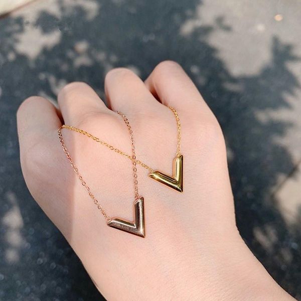 pendant necklaces yun ruo rose gold color classic letter v necklace accessory titanium steel jewelry woman gift never fade drop, Silver
pendant necklaces yun ruo rose gold color classic letter v necklace accessory titanium steel jewelry woman gift never fade drop, Silver