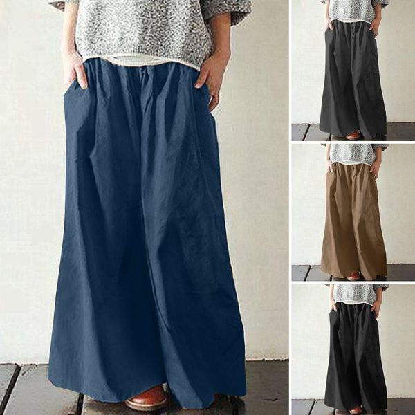 elegant women wide leg pants zanzea 2021 solid trousers casual elastic waist long pantalon female cotton turnip plus size women's & cap, Black;white
elegant women wide leg pants zanzea 2021 solid trousers casual elastic waist long pantalon female cotton turnip plus size women's & cap, Black;white