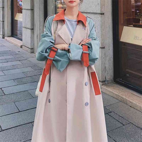 spring autumn long sleeve ladies windbreaker stitching contrast color lapel fashion double breasted overcoat women 210510, Tan;black
spring autumn long sleeve ladies windbreaker stitching contrast color lapel fashion double breasted overcoat women 210510, Tan;black