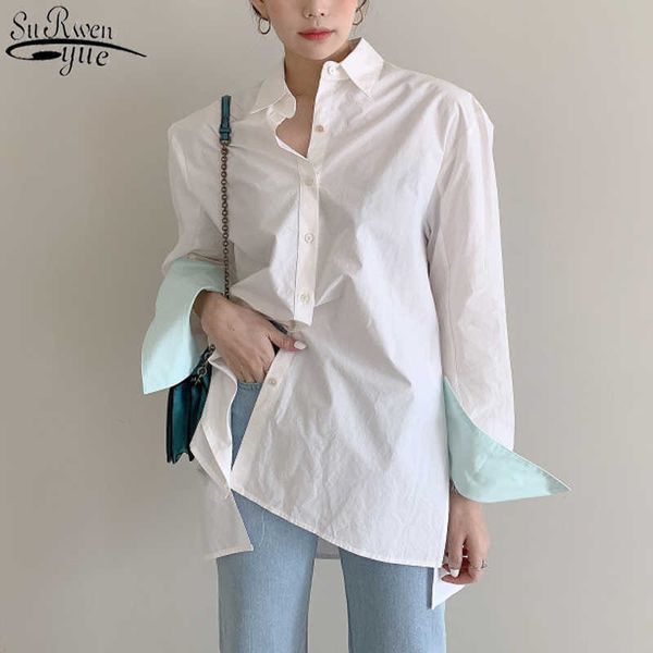 summer womens blouses korean fashion long sleeve shirt loose split ol style blouse solid office lady clothing 10294 210527, White
summer womens blouses korean fashion long sleeve shirt loose split ol style blouse solid office lady clothing 10294 210527, White