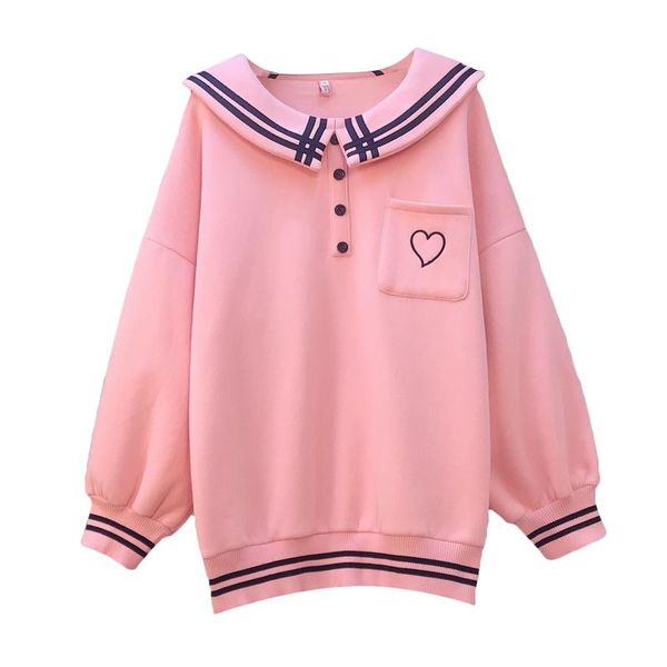 women's hoodies & sweatshirts japanese harajuku women school uniform sailor collar white blue pink oversized pullover embroidery fleece, Black
women's hoodies & sweatshirts japanese harajuku women school uniform sailor collar white blue pink oversized pullover embroidery fleece, Black
