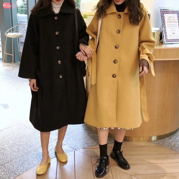 women's wool & blends women coat winter long coats casual elegant outwear solid korean style warm soft thickening fashion chic streetwe, Black
women's wool & blends women coat winter long coats casual elegant outwear solid korean style warm soft thickening fashion chic streetwe, Black