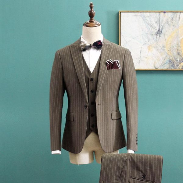 men's suits & blazers fashion stripes business dress suit men's british style men 3 piece bridegroom wedding tuxedo smoking homme m, White;black
men's suits & blazers fashion stripes business dress suit men's british style men 3 piece bridegroom wedding tuxedo smoking homme m, White;black