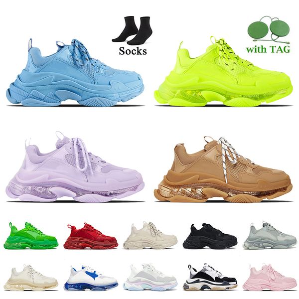 fashion luxury triple s sneakers designer shoes women mens 17fw paris clear sole crystal bottoms toile runner platform sports trainers, Black
fashion luxury triple s sneakers designer shoes women mens 17fw paris clear sole crystal bottoms toile runner platform sports trainers, Black