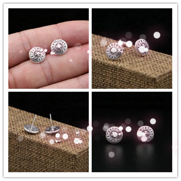 925 sterling silver crosses stud round disc earrings american europe antique silver handmade designer gothic punk vintage luxury jewelry, Golden;silver
925 sterling silver crosses stud round disc earrings american europe antique silver handmade designer gothic punk vintage luxury jewelry, Golden;silver