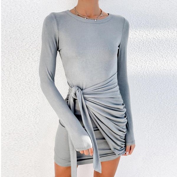 casual dresses fall 2021 fashion women's mini dress long sleeve pure color lace pleated round neck, Black;gray
casual dresses fall 2021 fashion women's mini dress long sleeve pure color lace pleated round neck, Black;gray