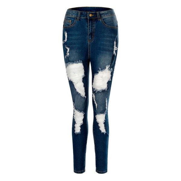 fashion womens pocket trousers washed hole stretch denim pants high waist jeans casual  fashion ripped #lr2 women's, Blue
fashion womens pocket trousers washed hole stretch denim pants high waist jeans casual  fashion ripped #lr2 women's, Blue