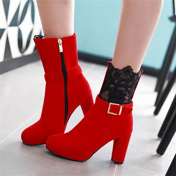 boots fashion winter lace pure color high-heeled women ankle party shoes platform keep warm genuine leather snow, Black
boots fashion winter lace pure color high-heeled women ankle party shoes platform keep warm genuine leather snow, Black