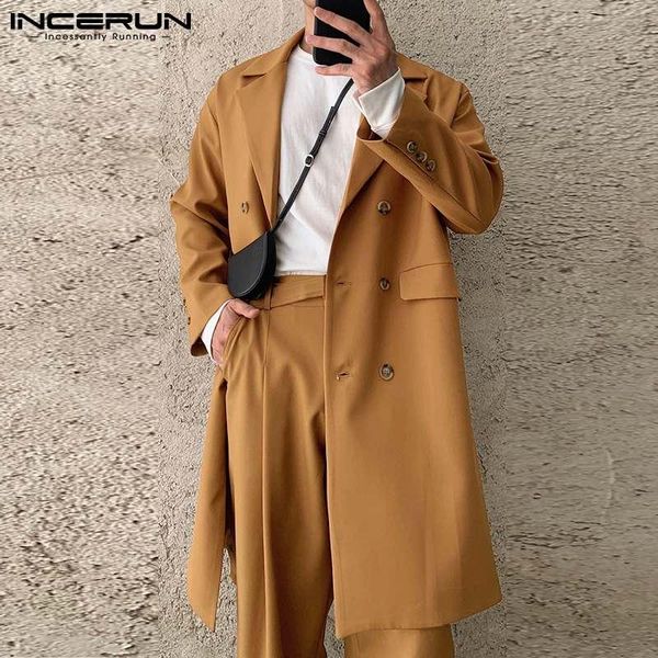 men's jackets fashion men lapel double breasted long sleeve solid color casual coats streetwear 2021 loose outerwear incerun, Black;brown
men's jackets fashion men lapel double breasted long sleeve solid color casual coats streetwear 2021 loose outerwear incerun, Black;brown