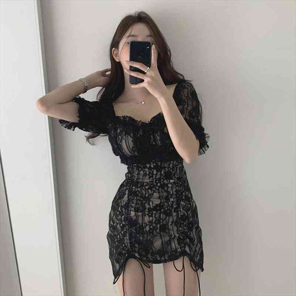 club bandage pleated lace dress women summer puff sleeve slim square collar short sleeve bodycon plus size dresses, Black;gray
club bandage pleated lace dress women summer puff sleeve slim square collar short sleeve bodycon plus size dresses, Black;gray