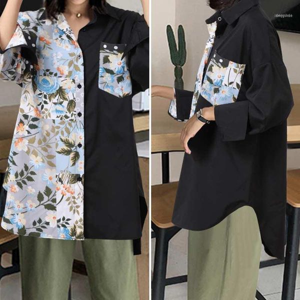 women's blouses & shirts celmia patchwork floral printed blouse women fashion long sleeve office casual loose lapel buttons shirt party, White
women's blouses & shirts celmia patchwork floral printed blouse women fashion long sleeve office casual loose lapel buttons shirt party, White