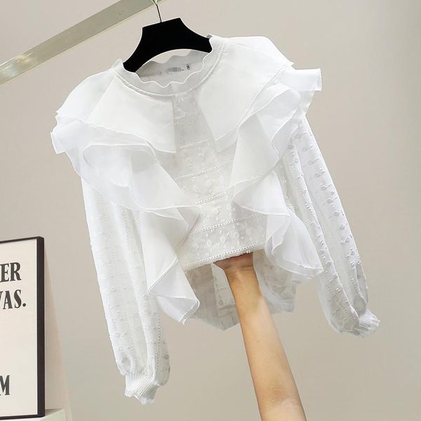 women's blouses & shirts superaen three-dimensional french ruffled patchwork jacquard embroidery pullover solid o neck full shirt blous, White
women's blouses & shirts superaen three-dimensional french ruffled patchwork jacquard embroidery pullover solid o neck full shirt blous, White