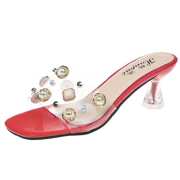 slippers women casual faux diamond chunky heel pearl pumps summer cool perspective shoes z76, Black
slippers women casual faux diamond chunky heel pearl pumps summer cool perspective shoes z76, Black