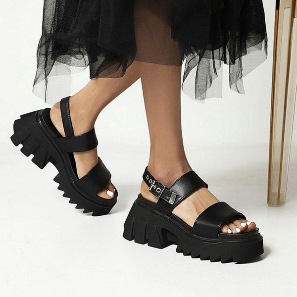 sianie tianie open toe double band strap punk goth platform wedges high heels fisherman woman shoes women sandals plus size 43, Black
sianie tianie open toe double band strap punk goth platform wedges high heels fisherman woman shoes women sandals plus size 43, Black