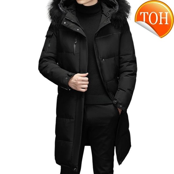 down parkas men's long jacket men winter white duck thicken coat fur hooded thick warm windbreaker, Black
down parkas men's long jacket men winter white duck thicken coat fur hooded thick warm windbreaker, Black