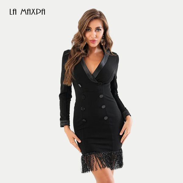 casual dresses 2021 spring and autumn women's black long-sleeved v-neck tassels slim slimming ladies suit dress celebrity reception par, Black;gray
casual dresses 2021 spring and autumn women's black long-sleeved v-neck tassels slim slimming ladies suit dress celebrity reception par, Black;gray