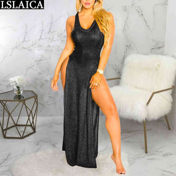 dress women sleeveless solid color mesh hem split high waist summer beach style bodycon maxi have elastic 210520, Black;gray
dress women sleeveless solid color mesh hem split high waist summer beach style bodycon maxi have elastic 210520, Black;gray