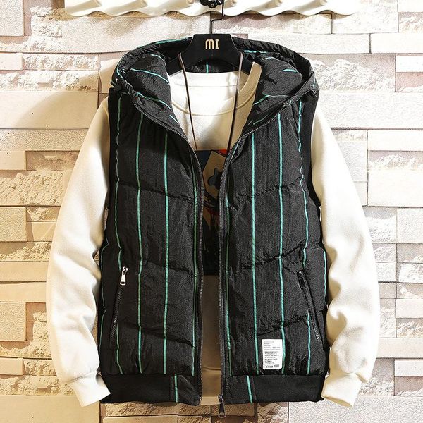 m-5xl winter jacket men vest striped casual large size men's hooded cotton male yellow 2021 vests, Black;white
m-5xl winter jacket men vest striped casual large size men's hooded cotton male yellow 2021 vests, Black;white