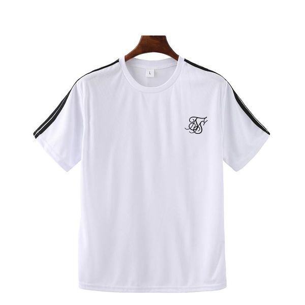men's t-shirts 2021 summer siksilk print round stripe solid color breathable fashion casual personality all-match sports t-shirt, White;black
men's t-shirts 2021 summer siksilk print round stripe solid color breathable fashion casual personality all-match sports t-shirt, White;black