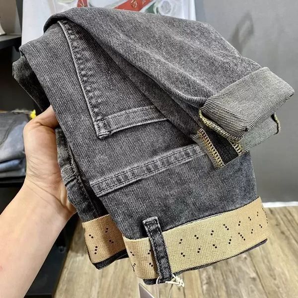 men's jeans mens designer loose motorcycle riding cropped pants trousers brand denim, Blue
men's jeans mens designer loose motorcycle riding cropped pants trousers brand denim, Blue