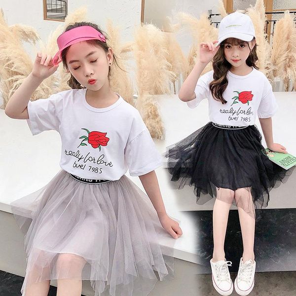 clothing sets children set girls fashion casual suit teen girl skirt rose print short sleeve t shirt + mesh 2 piece, White
clothing sets children set girls fashion casual suit teen girl skirt rose print short sleeve t shirt + mesh 2 piece, White