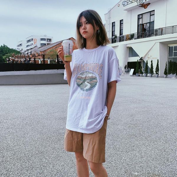 women's t-shirt yiciya clothing loose round neck letter pattern men's and street casual shipped within 24 hours, White
women's t-shirt yiciya clothing loose round neck letter pattern men's and street casual shipped within 24 hours, White