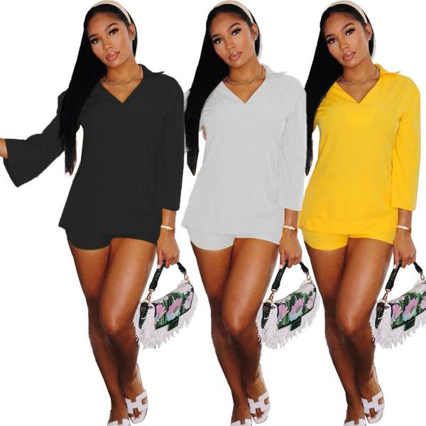 women's tracksuits casual clothing autumn notched collar high waist solid color nine-point sleeve two piece sets wholesale drop, Gray
women's tracksuits casual clothing autumn notched collar high waist solid color nine-point sleeve two piece sets wholesale drop, Gray