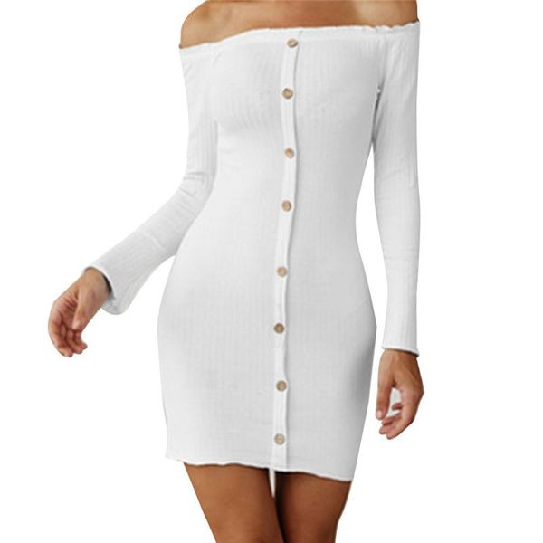 casual dresses women long sleeve off shoulder dress fashion button solid color bodycon slim autumn spring mini for, Black;gray
casual dresses women long sleeve off shoulder dress fashion button solid color bodycon slim autumn spring mini for, Black;gray