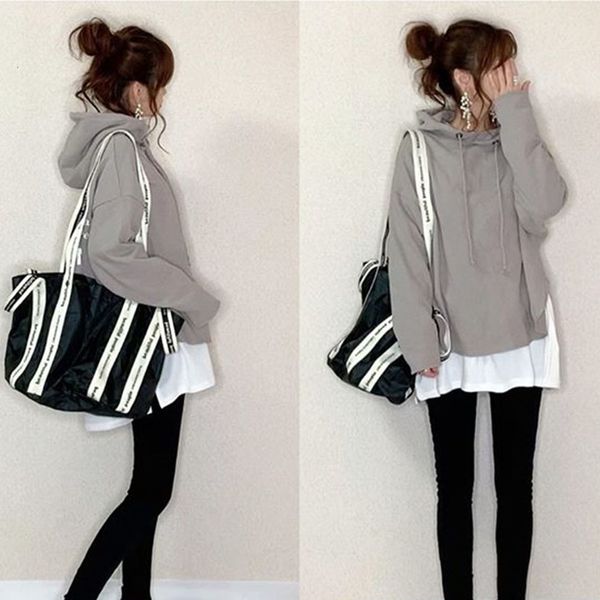 women's jackets autumn female pullovers trends with long sleeve hood loose korean hoodies fashion ladies sweaters e7i1, Black;brown
women's jackets autumn female pullovers trends with long sleeve hood loose korean hoodies fashion ladies sweaters e7i1, Black;brown