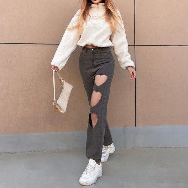 women's jeans cutout women high waist wide leg love heart hollow out streetwear stretch slim straight ankle length trousers t6, Blue
women's jeans cutout women high waist wide leg love heart hollow out streetwear stretch slim straight ankle length trousers t6, Blue