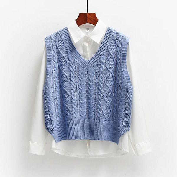 spring regular and autumn women sweater sleeveless knitted vest coat korean loose college style, White;black
spring regular and autumn women sweater sleeveless knitted vest coat korean loose college style, White;black