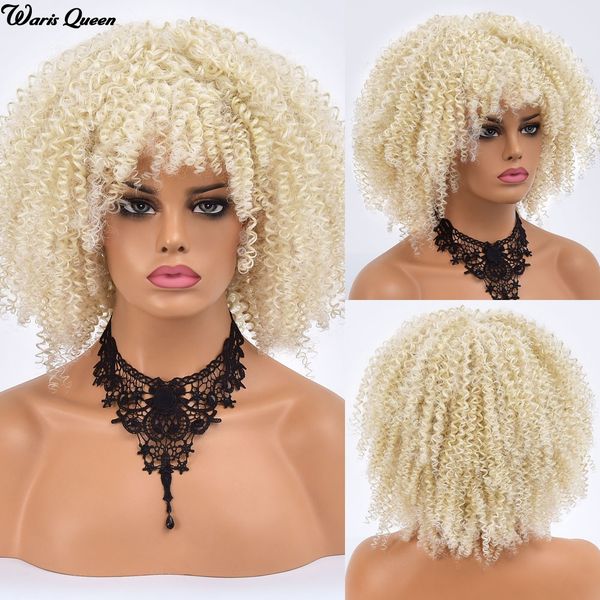 short blonde hair afro kinky curly wig for black women synthetic glueless cosplay wigs with bangs heat resistant
short blonde hair afro kinky curly wig for black women synthetic glueless cosplay wigs with bangs heat resistant