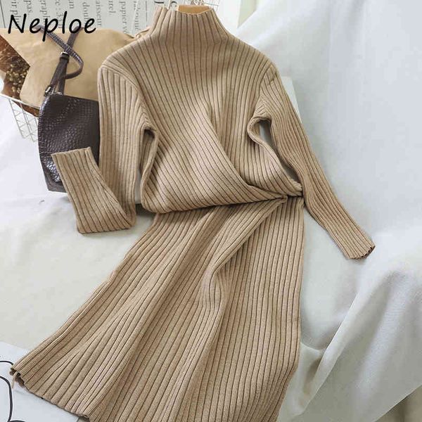 neploe autumn winter new loose knitted dress elegant turtleneck solid color femme vestidos korean casual soft dresses women 210423, Black;gray
neploe autumn winter new loose knitted dress elegant turtleneck solid color femme vestidos korean casual soft dresses women 210423, Black;gray