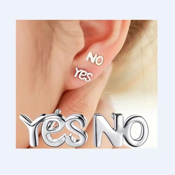 cute copper silver plated letter yes no stud earrings anti allergy ear studs korean jewelry for women, Golden;silver
cute copper silver plated letter yes no stud earrings anti allergy ear studs korean jewelry for women, Golden;silver