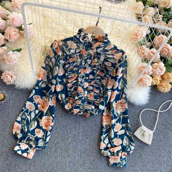 women chiffon long-sleeved shirt spring fashion stand neck pleated wood ear sweet floral print elegant blouse r098 210527, White
women chiffon long-sleeved shirt spring fashion stand neck pleated wood ear sweet floral print elegant blouse r098 210527, White