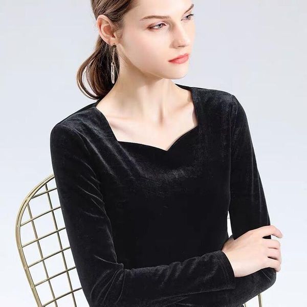 women's blouses & shirts spring autunm velour fashion women square collar elegant long sleeve velvet korean style feminino, White
women's blouses & shirts spring autunm velour fashion women square collar elegant long sleeve velvet korean style feminino, White